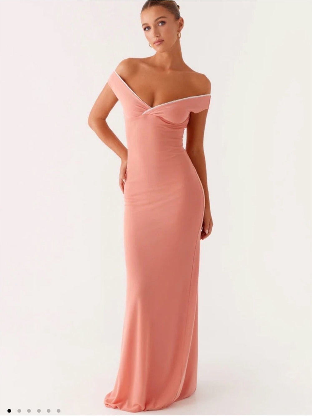 BNWT Coral Peppermayo Maxi Dress Off the Shoulder